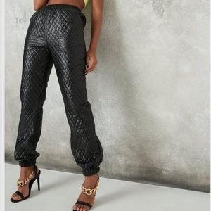 Quilted Leather Jogger